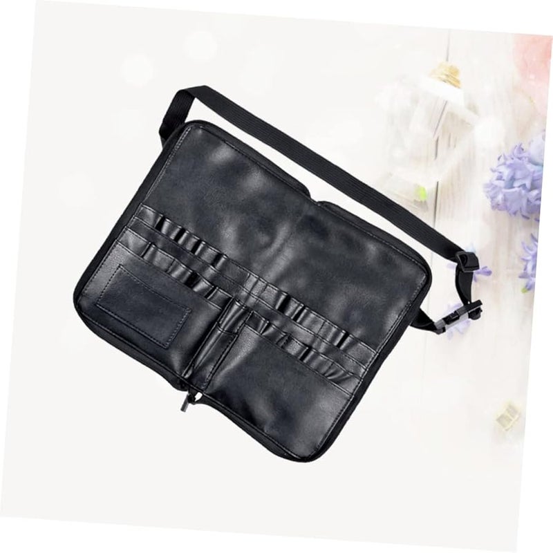 24 Pieces Portable Makeup Brush Bag PU Leather Cosmetic Organizer Travel Case - Image 2